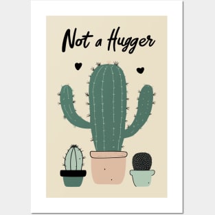 Not a hugger boho cactus design Posters and Art